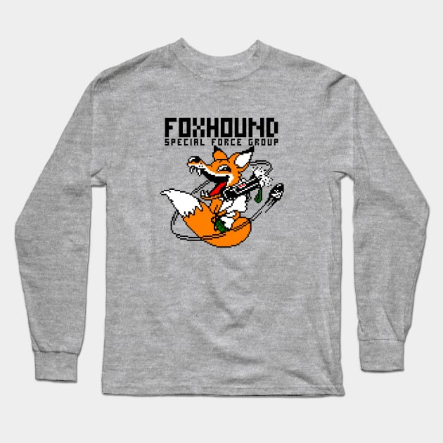 FOXHOUND pixel art MGS logo #1 Long Sleeve T-Shirt by FbsArts